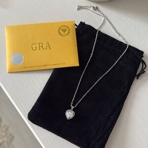 GRA Silver Heart Pendant Necklace